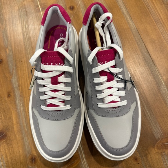 COLE HAAN Grand Pro Am Golf Trainer Sneaker Shoes Pink Grey Women's Size 8 - Picture 4 of 11